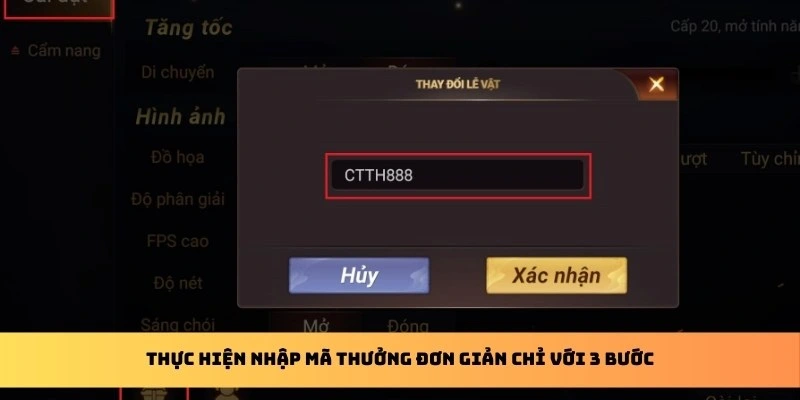 Thực hiện nhập mã thưởng đơn giản chỉ với 3 bước